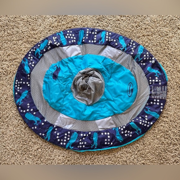 SwimWays Baby Spring Float, Blue and Green Baby Pool Float - Picture 2 of 6